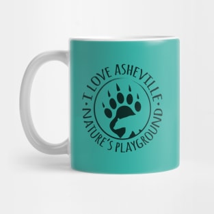 I Love Asheville, NC - Black Bear Paw - GreenO 15 Mug